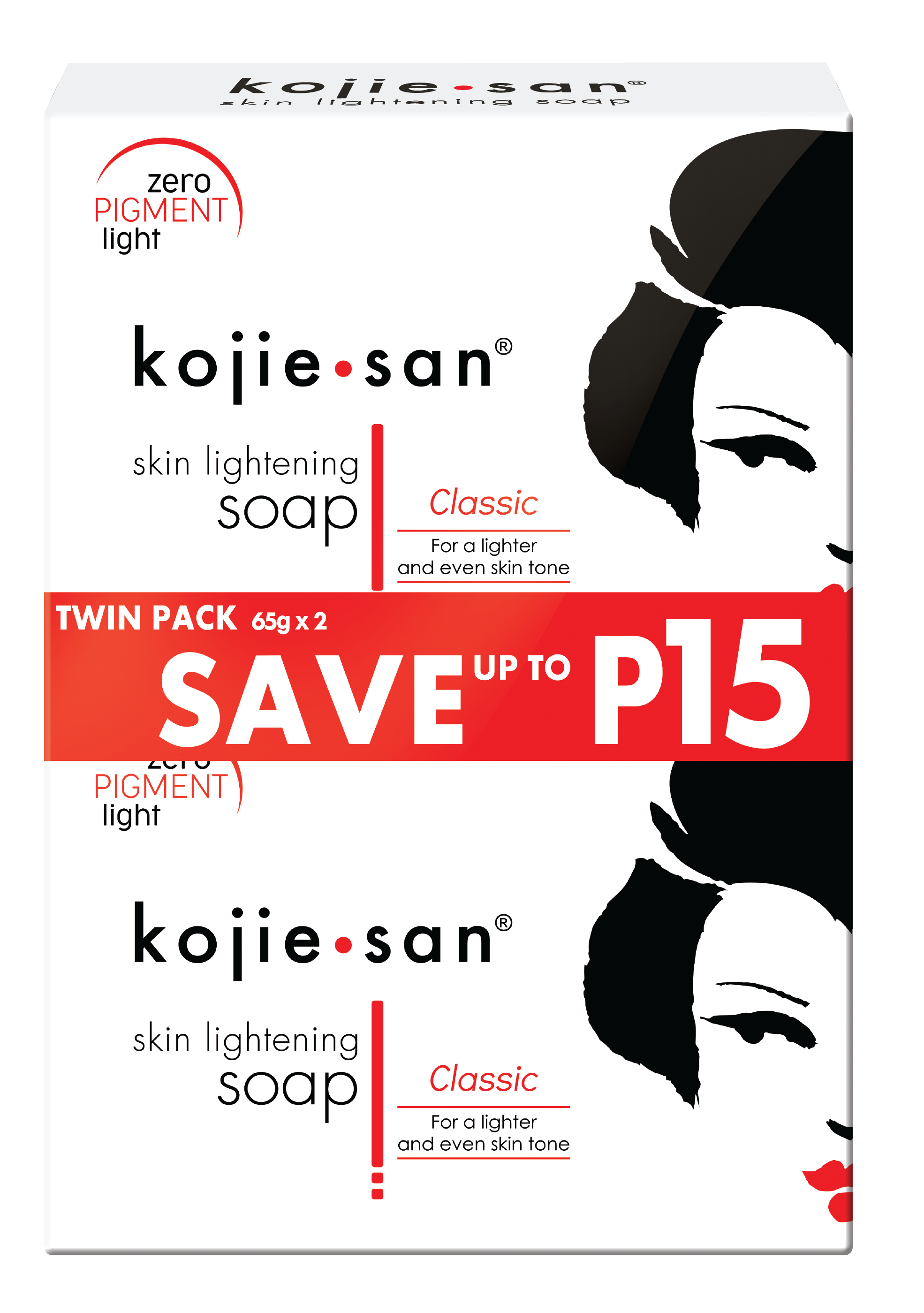 Kojie San Skin Brightening Soap - Original Kojic Acid that Reduces Dark Spots, Hyperpigmentation, & Scars with Exfoliating Soap Net Included - 65g x 2 Bars
