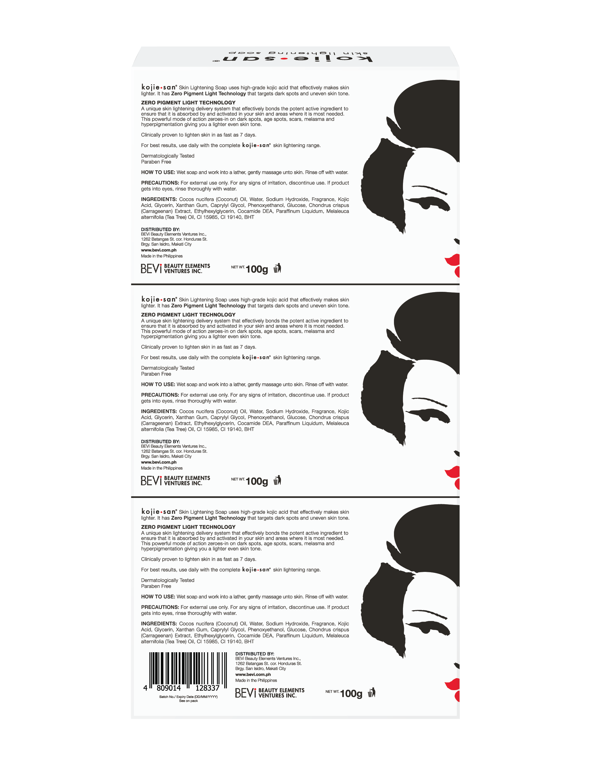 Kojie San Skin Brightening Soap - Original Kojic Acid Dark Spot Remover Soap, Paraben-Free Bar with Coconut & Tea Tree Oil for Face & Body, Gently Exfoliates for Smooth, Even Skin Tone ??100g x 3 Bars