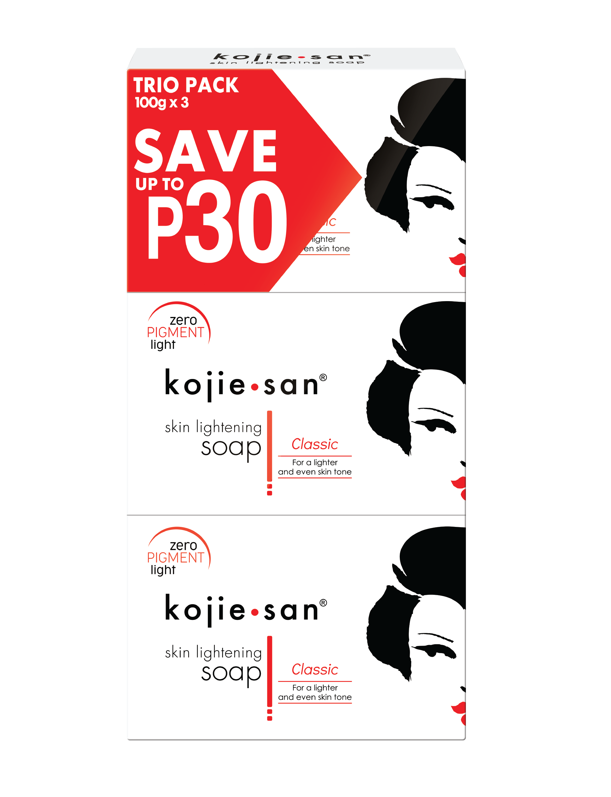 Kojie San Skin Brightening Soap - Original Kojic Acid Dark Spot Remover Soap, Paraben-Free Bar with Coconut & Tea Tree Oil for Face & Body, Gently Exfoliates for Smooth, Even Skin Tone ??100g x 3 Bars